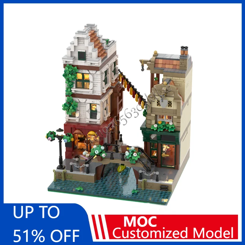 3453 шт. MOC, креативный городской вид на улицу, модульные канальные домики, модель архитектуры, строительный блок, детские сборные кирпичи, игрушки, подарки
3453 шт. MOC, креативный городской вид на улицу, модульные канальные домики, модель архитектуры, строительный блок, детские сборные кирпичи, игрушки, подарки