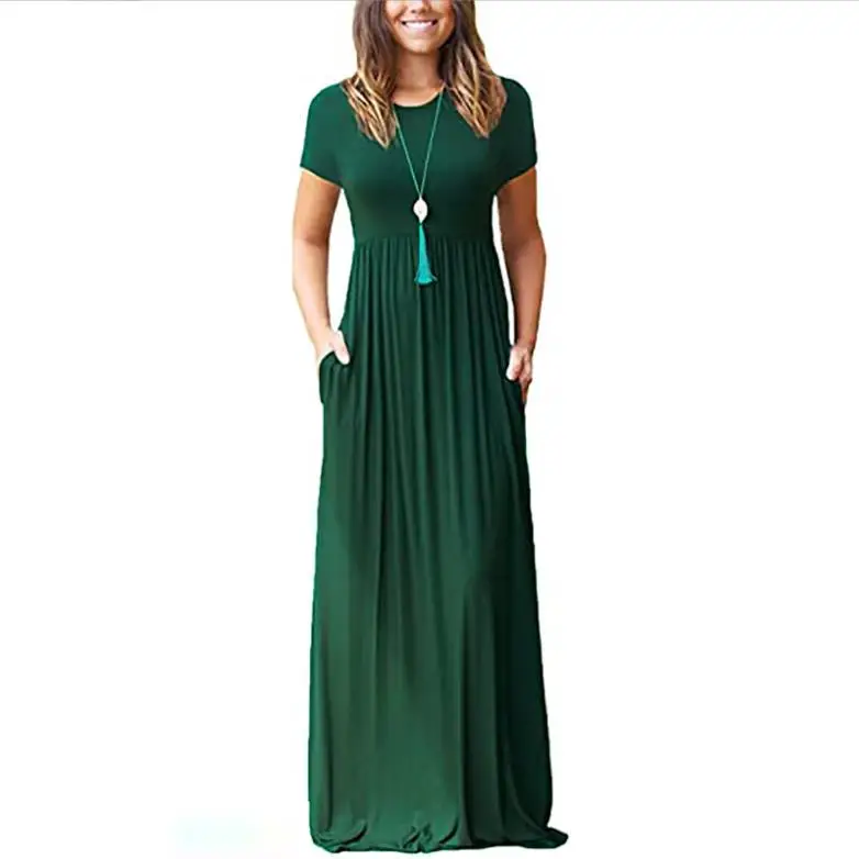 Elegant Long Summer O Neck Dress Women Short Sleeve Maxi Dress Ladies Party Casual Dresses Female Robe Femme Green Red
Elegant Long Summer O Neck Dress Women Short Sleeve Maxi Dress Ladies Party Casual Dresses Female Robe Femme Green Red