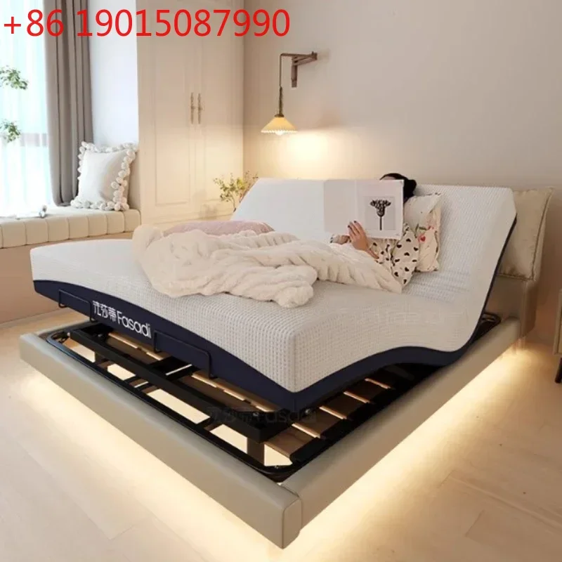 Luxury Modern House Double Bed Frame Upholstered Lights Adults Adjustable Bed Electric Loft Camas De Dormitorio Furniture Home
Luxury Modern House Double Bed Frame Upholstered Lights Adults Adjustable Bed Electric Loft Camas De Dormitorio Furniture Home