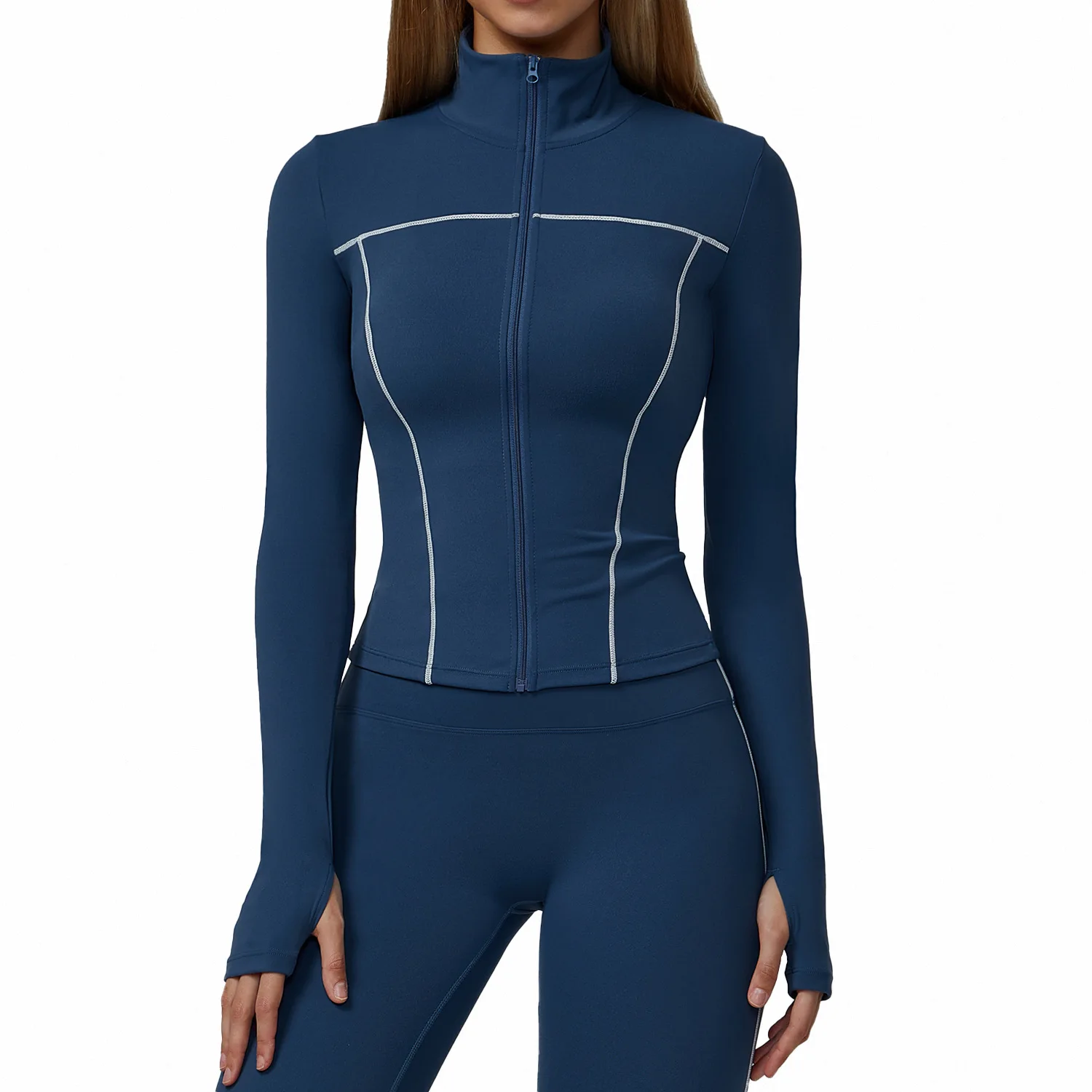 Maxdutti Color Blocking Brushed Yoga Jacket, Zipper Windproof Slim Fit Jacket, Outdoor Sports Running Fitness Suit For Women
Maxdutti Color Blocking Brushed Yoga Jacket, Zipper Windproof Slim Fit Jacket, Outdoor Sports Running Fitness Suit For Women