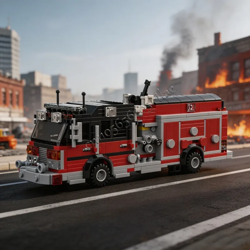 483 Parts MOC Red & Black Fire Truck Modular Building Blocks Diy Educational Assembly Boys Girls Toys Christmas Customized Gift
483 Parts MOC Red & Black Fire Truck Modular Building Blocks Diy Educational Assembly Boys Girls Toys Christmas Customized Gift