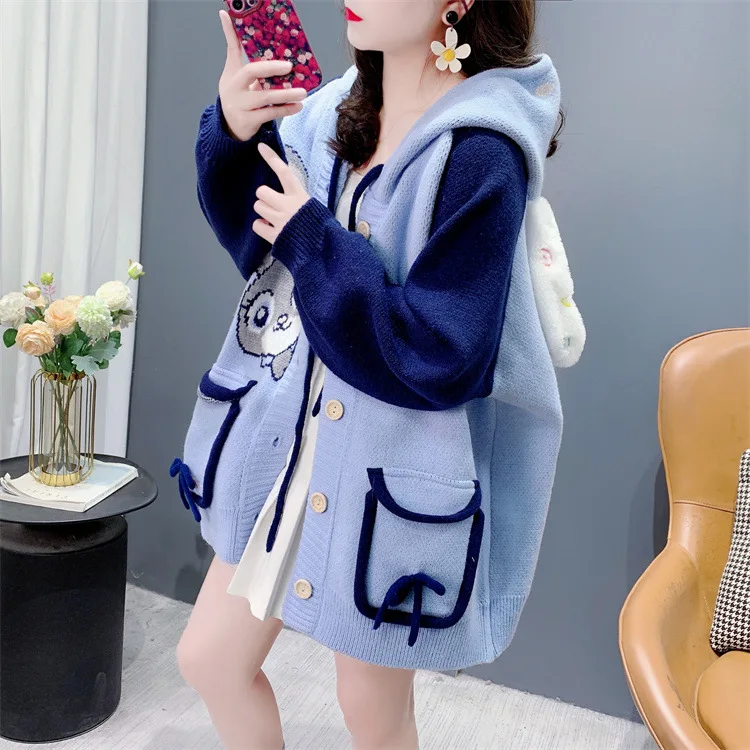 Cardigan Women Sweaters Jackets Hooded Full Sleeve Jumpers Y2k Streetwear Elegant Knit Casual Loose Open Stith Autumn Winter
Cardigan Women Sweaters Jackets Hooded Full Sleeve Jumpers Y2k Streetwear Elegant Knit Casual Loose Open Stith Autumn Winter