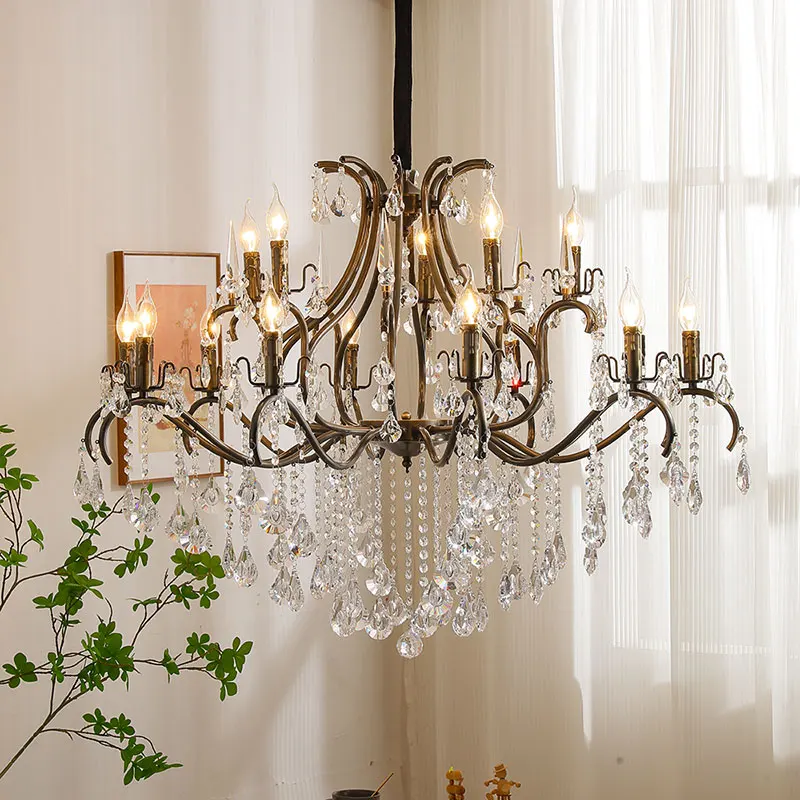 Living room modern antique copper brushed crystal main lamp French all-copper simple bedroom chandelier American new versatile
Living room modern antique copper brushed crystal main lamp French all-copper simple bedroom chandelier American new versatile