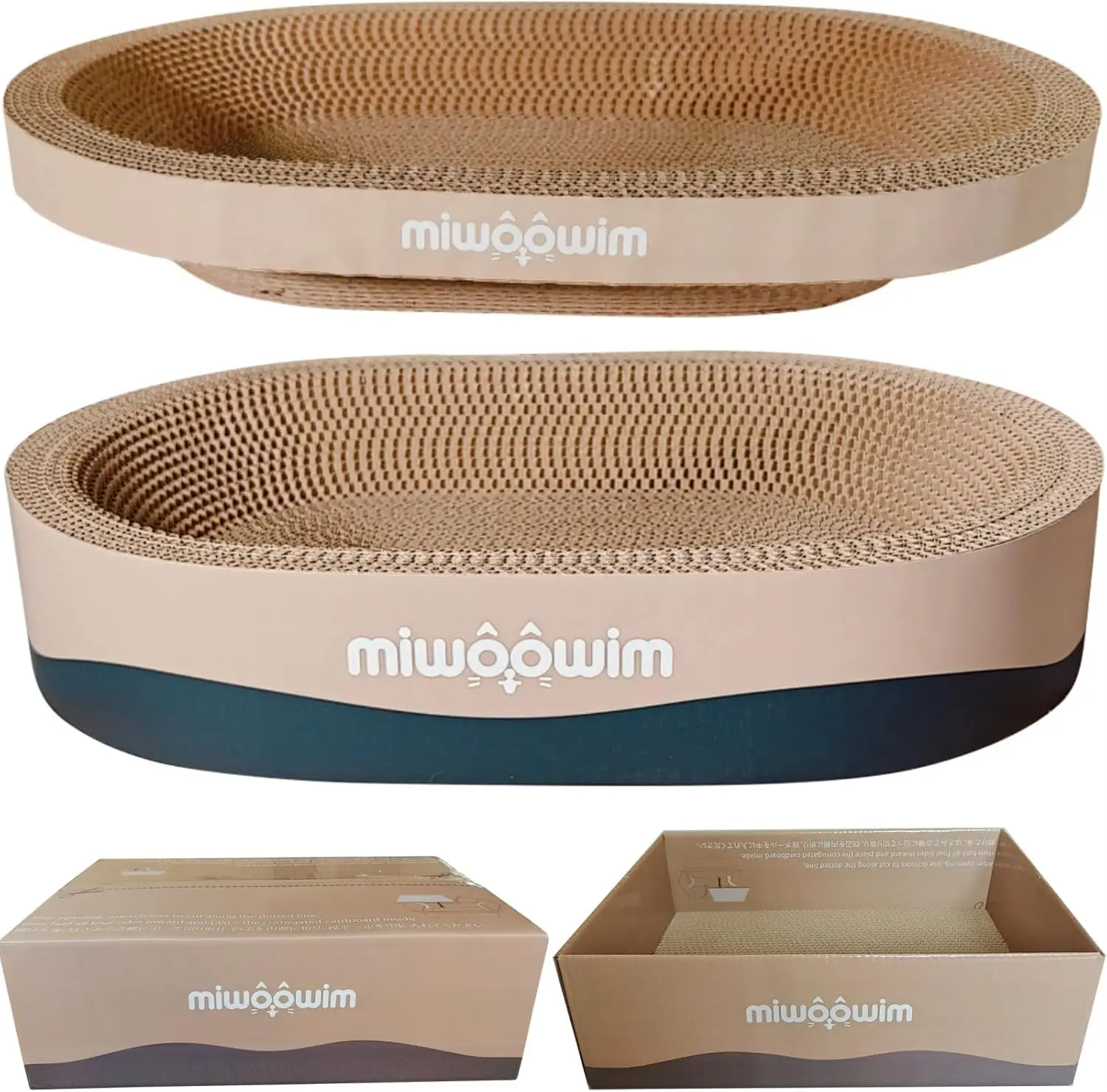 Oval Cat Scratcher Set with Cardboard Box, Cozy Bed and Play Accessories for Indoor Cats
Oval Cat Scratcher Set with Cardboard Box, Cozy Bed and Play Accessories for Indoor Cats
