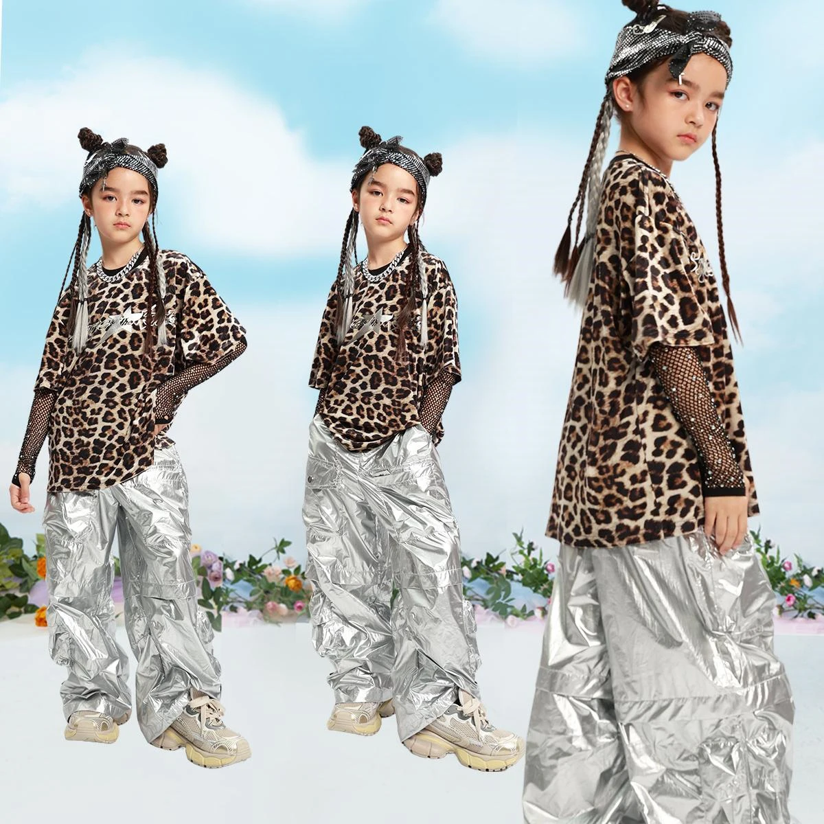 New Jazz Clothing Girls Leopard T-Shirt Silver Pants Kids Hip Hop Dance Costume Children Kpop Stage Outfit Street Wear XS9202
New Jazz Clothing Girls Leopard T-Shirt Silver Pants Kids Hip Hop Dance Costume Children Kpop Stage Outfit Street Wear XS9202