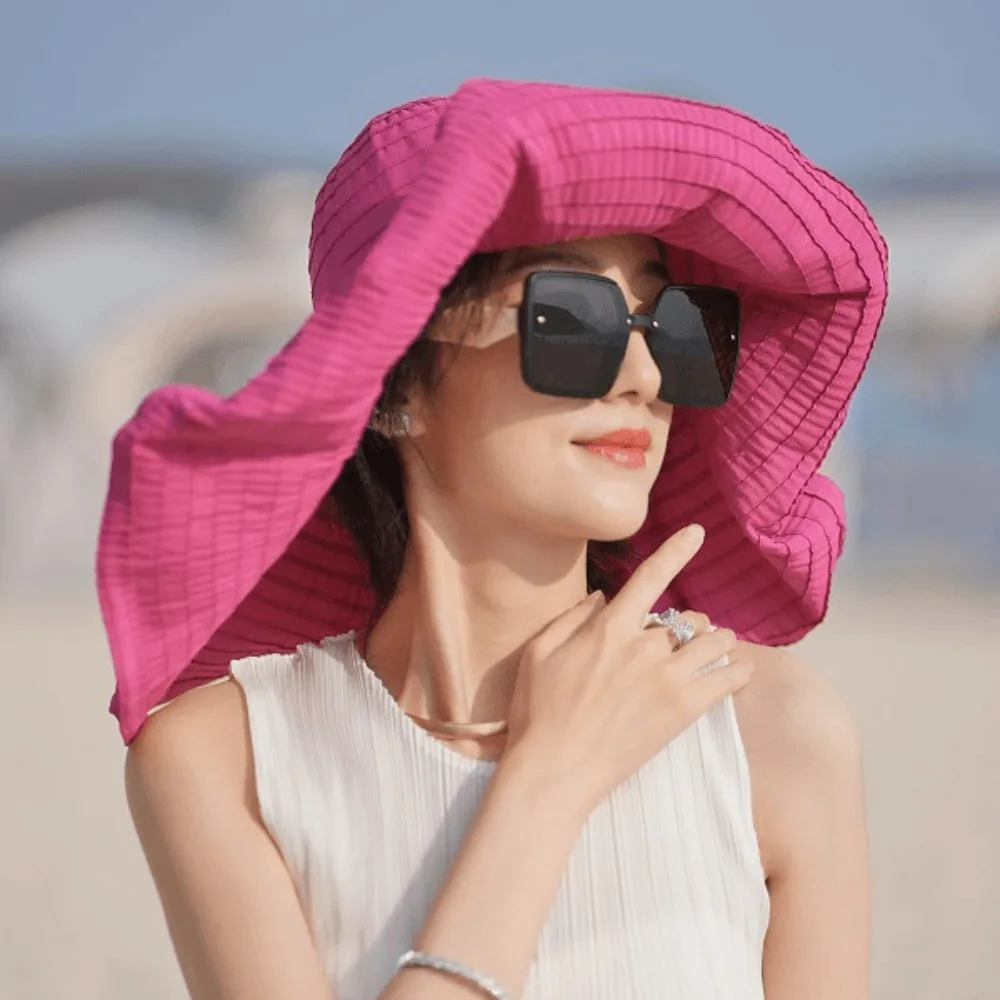 Simple Bowknot DIY Moldable Wide Brim Hat UV Anti Sunscreen Plastic Bucket Hat Foldable Breathable Women Sun Hat Summer
Simple Bowknot DIY Moldable Wide Brim Hat UV Anti Sunscreen Plastic Bucket Hat Foldable Breathable Women Sun Hat Summer