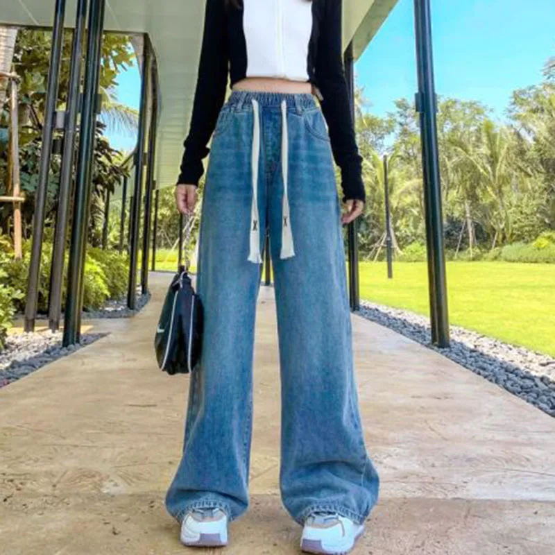 Retro Blue Jeans Women Baggy High Waist Basic Wide Leg Pants Fashion Harajuku Y2K Straight Lace-Up Trousers Female Pockets Jeans
Retro Blue Jeans Women Baggy High Waist Basic Wide Leg Pants Fashion Harajuku Y2K Straight Lace-Up Trousers Female Pockets Jeans