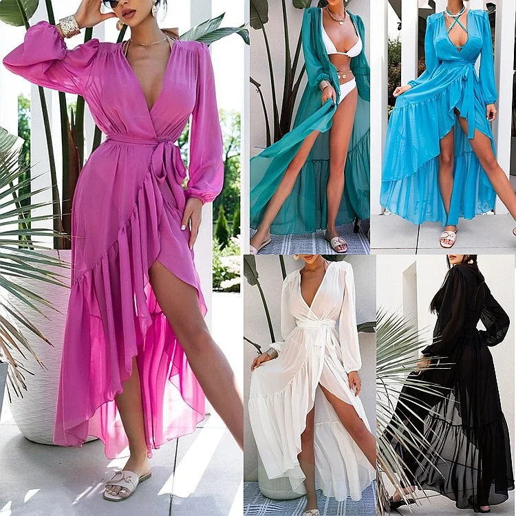 Cross V Neck Ruffle Blouse Dress Puff Sleeve Chiffon Dresses Spring Summer Floral Women Overall Jumpsuit Playsuit
Cross V Neck Ruffle Blouse Dress Puff Sleeve Chiffon Dresses Spring Summer Floral Women Overall Jumpsuit Playsuit