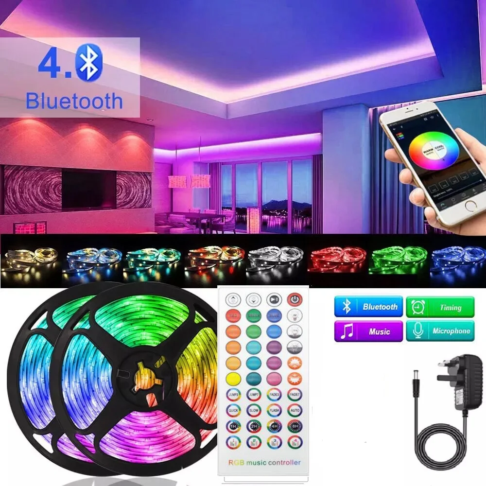 5050 светодиодных фонарей для комнаты, синхронизация музыки, RGB светодиодные ленты 5 м, 10 м, 20 м, 30 м, гибкая лента для декора комнаты, спальни, подсветки телевизора
5050 светодиодных фонарей для комнаты, синхронизация музыки, RGB светодиодные ленты 5 м, 10 м, 20 м, 30 м, гибкая лента для декора комнаты, спальни, подсветки телевизора