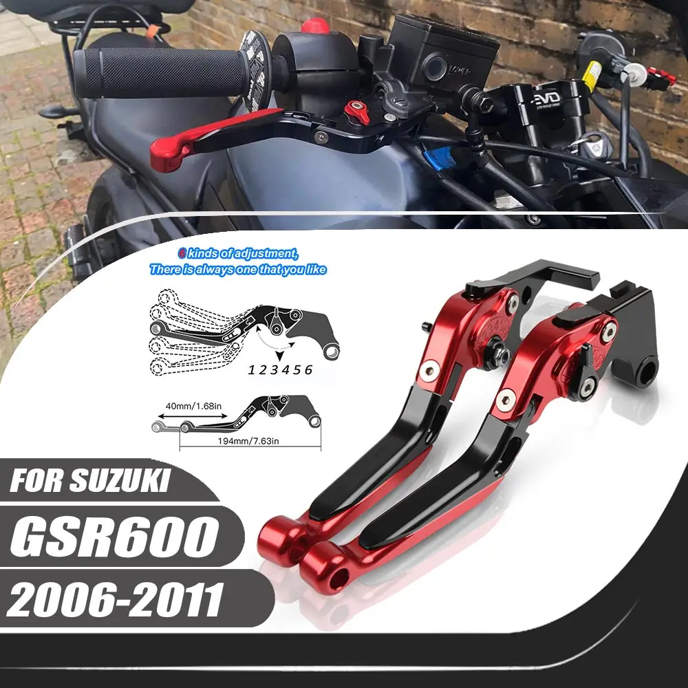 For Suzuki GSR600 2006-2011 Motorcycle Adjustable CNC Aluminum Alloy Folding Extendable Brake Clutch Lever
For Suzuki GSR600 2006-2011 Motorcycle Adjustable CNC Aluminum Alloy Folding Extendable Brake Clutch Lever
