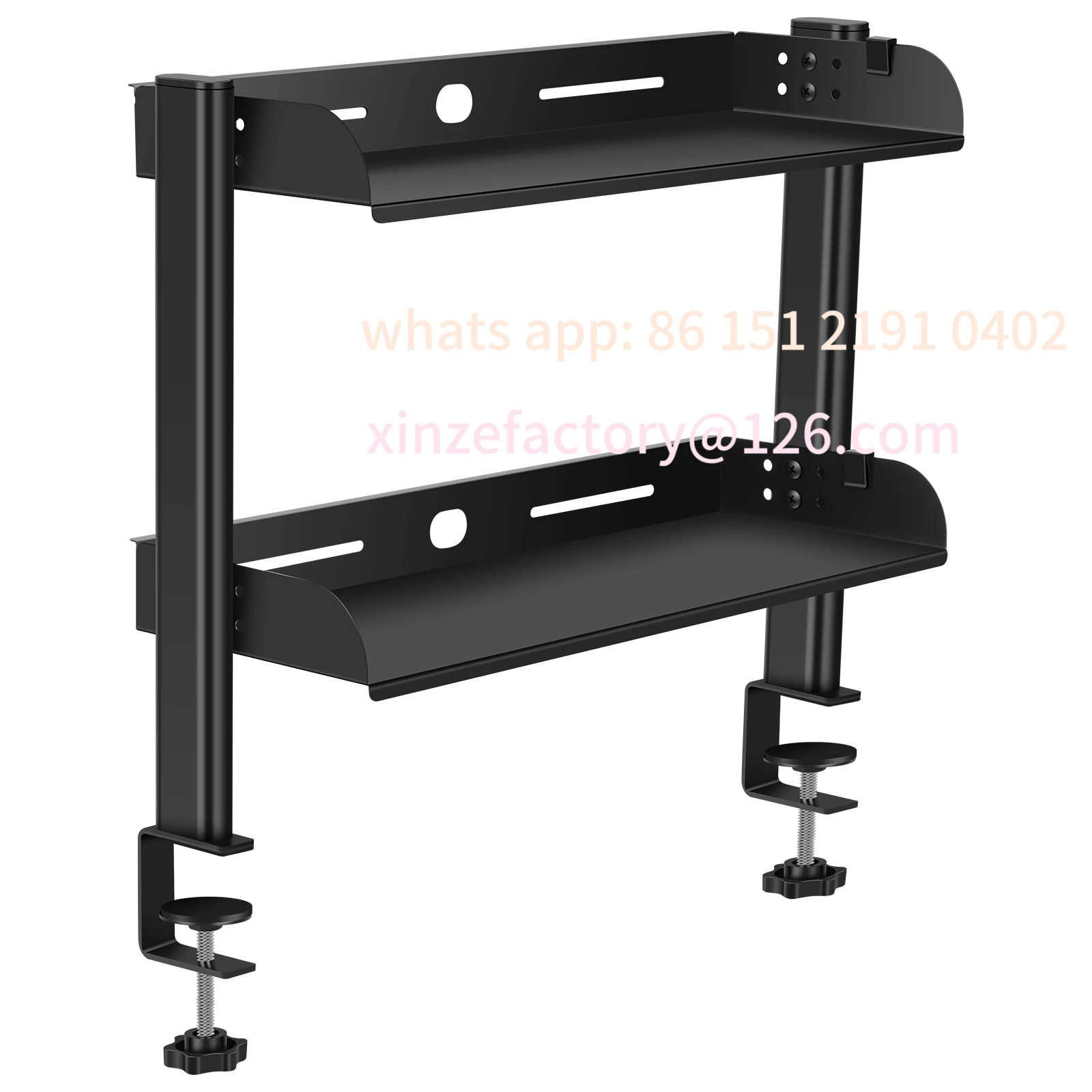 Customizable 2 Tiers Clamp-on Desk Shelf No Drill Desk Organizer Rack Space Saving Adjustable Metal Computer Desktop Clamp High
Customizable 2 Tiers Clamp-on Desk Shelf No Drill Desk Organizer Rack Space Saving Adjustable Metal Computer Desktop Clamp High