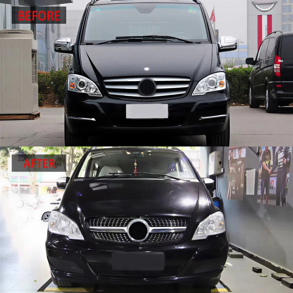 Mercedes W639 Viano Vito 2006-2014 ABS Diamond Star Grille Racing Mesh Bumper Facelift Exterior Styling
Mercedes W639 Viano Vito 2006-2014 ABS Diamond Star Grille Racing Mesh Bumper Facelift Exterior Styling