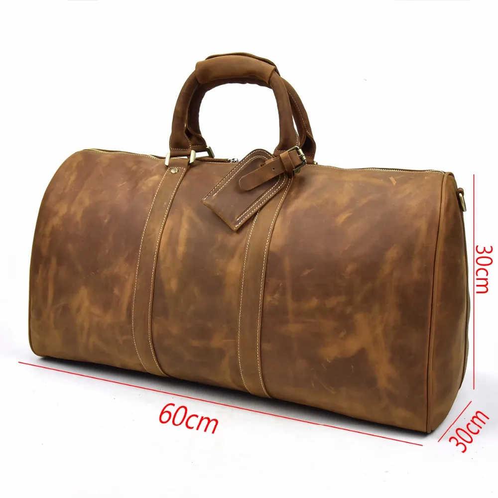 Big Capacity Genuine Leather Men Travel Bag vintage Crazy Horse Leather Male Travel Duffel Cow leather Luggage weekend bag
Big Capacity Genuine Leather Men Travel Bag vintage Crazy Horse Leather Male Travel Duffel Cow leather Luggage weekend bag