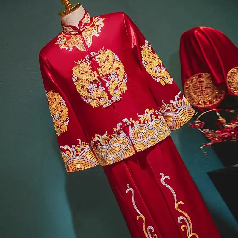 Yourqipao Men's Xiuhe Clothing Chinese Style Groom's Clothing High-end Wedding Dress Dragon and Phoenix Set
Yourqipao Men's Xiuhe Clothing Chinese Style Groom's Clothing High-end Wedding Dress Dragon and Phoenix Set