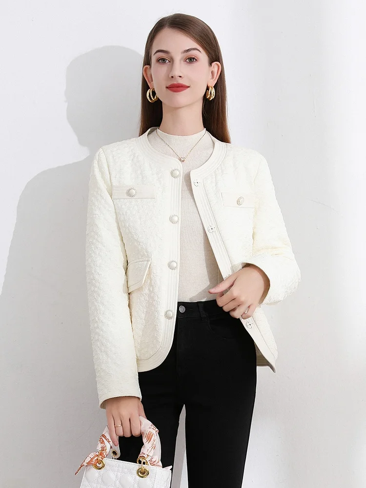 South Rose Small Fragrance Style down Jacket Women's 2024 Autumn Winter New Light Thin round Neck White Goose down Short Coat
South Rose Small Fragrance Style down Jacket Women's 2024 Autumn Winter New Light Thin round Neck White Goose down Short Coat