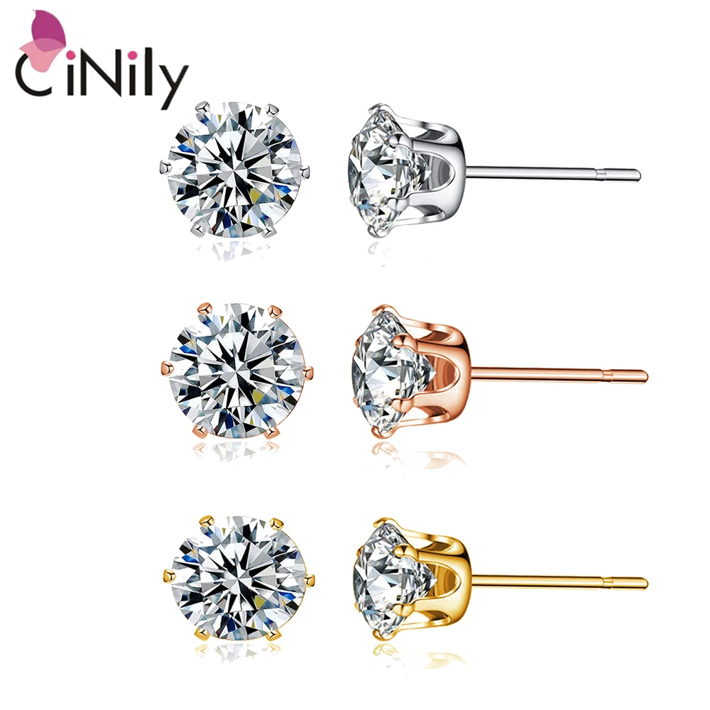 CiNily 3 Color Zircon Korean Earrings for Women Stainless Steel Six Claws Earring Stud Anti Allergic Fashion Jewelry Accessories
CiNily 3 Color Zircon Korean Earrings for Women Stainless Steel Six Claws Earring Stud Anti Allergic Fashion Jewelry Accessories