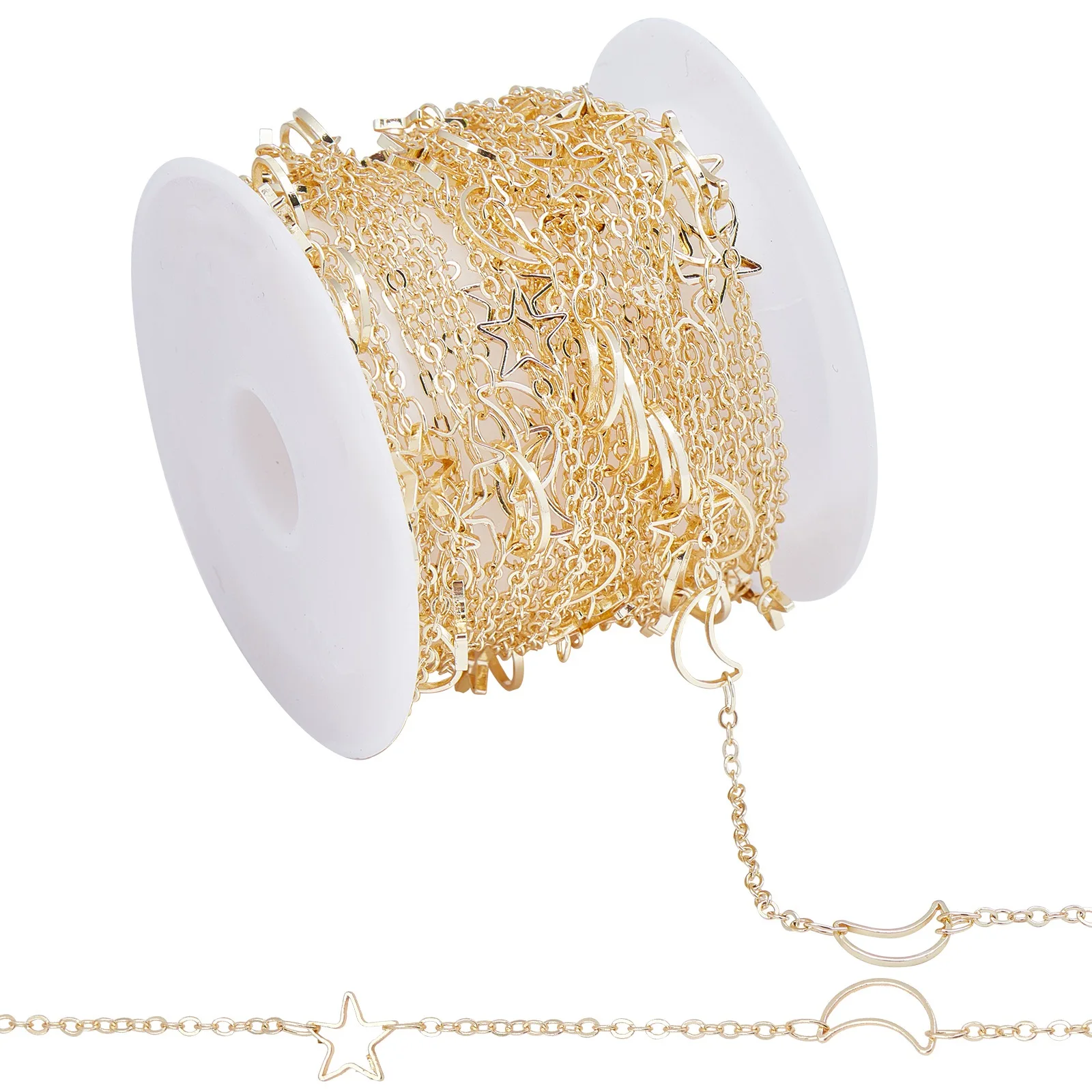 5m/roll Fashion Star Moon Handmade Brass Link Chains for Jewelry Necklaces and Bracelets Chain Making
5m/roll Fashion Star Moon Handmade Brass Link Chains for Jewelry Necklaces and Bracelets Chain Making