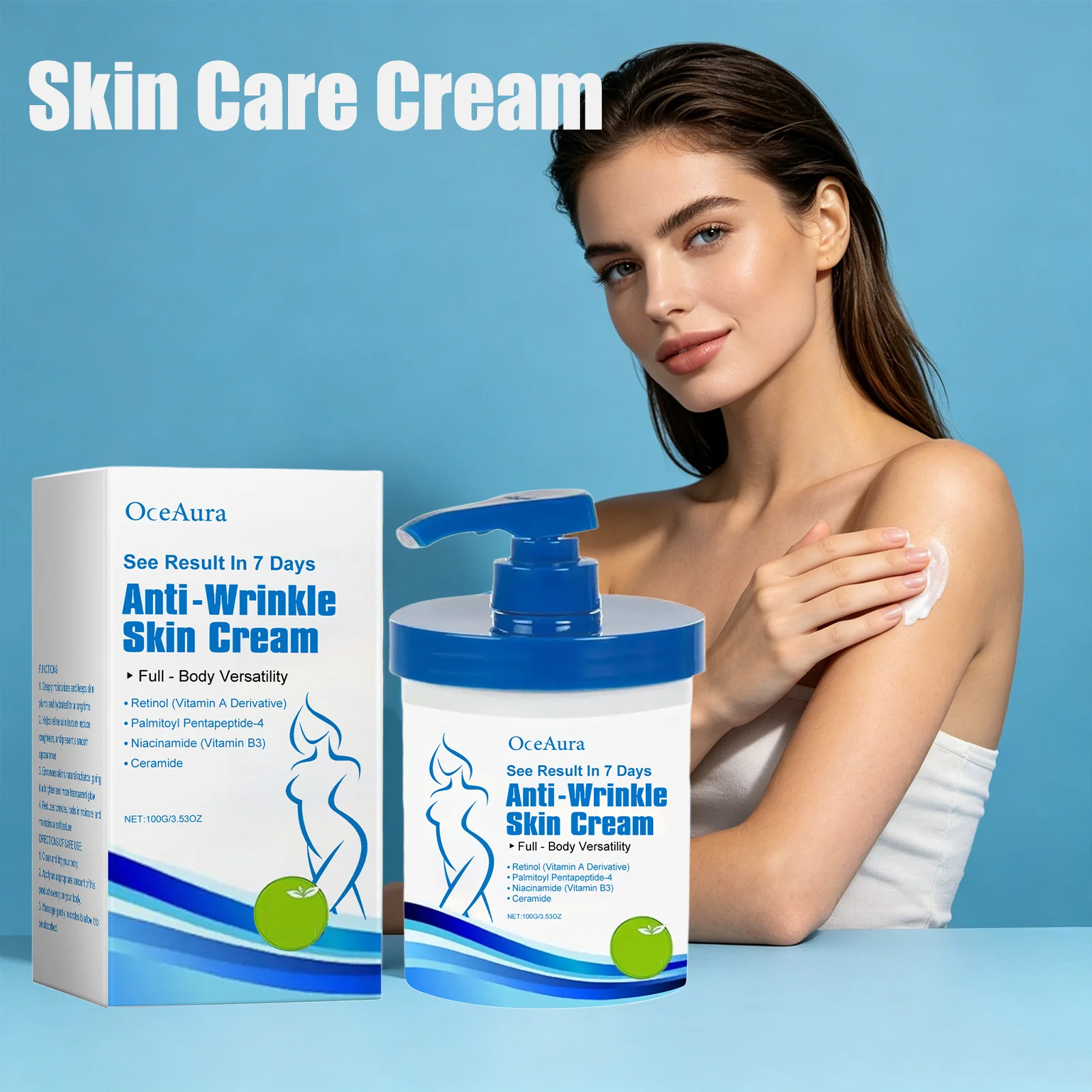 OceAura Anti-Wrinkle Cream Retinol Pore Tightening Silky Refreshing Brightening Skin Care Products Moisturizing Body Lotion 100g
OceAura Anti-Wrinkle Cream Retinol Pore Tightening Silky Refreshing Brightening Skin Care Products Moisturizing Body Lotion 100g