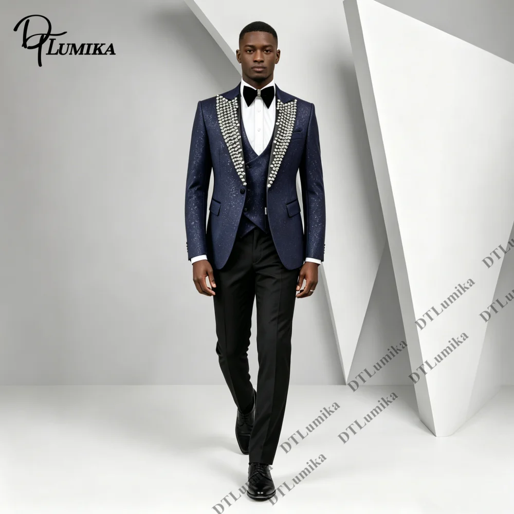DTLumika Dark Navy Men's 3 Piece Suit Jacket Waistcoat Black Trousers Wedding Groom Suit Banquet Luxury Gentleman Evening Outfit
DTLumika Dark Navy Men's 3 Piece Suit Jacket Waistcoat Black Trousers Wedding Groom Suit Banquet Luxury Gentleman Evening Outfit