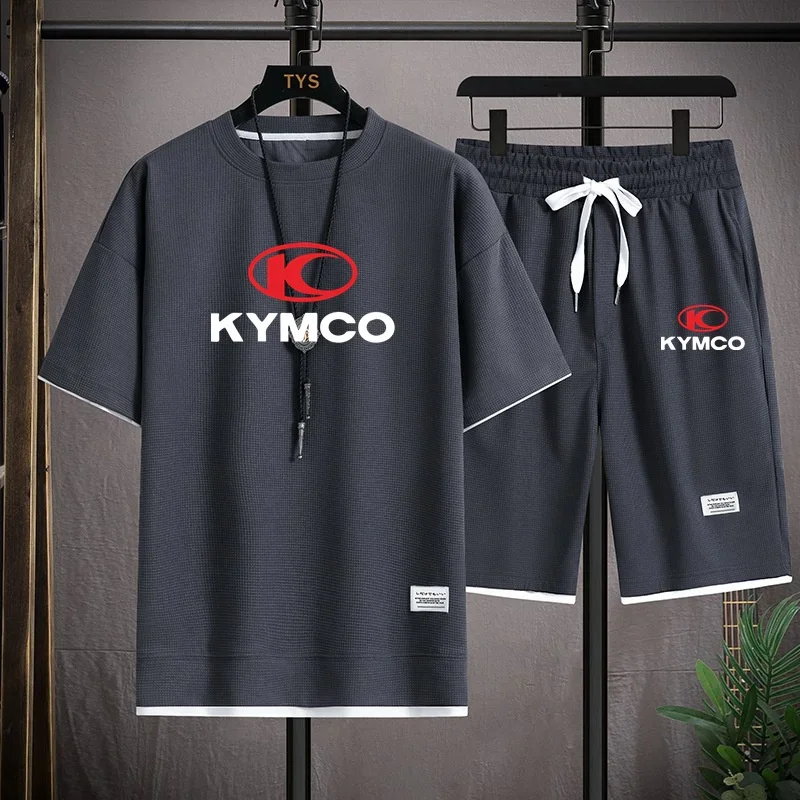 New Summer Men's clothing short-sleeved T-shirt + five-point shorts 2-piece set KYMCO tracksuit fashion jogging casual Men's set
New Summer Men's clothing short-sleeved T-shirt + five-point shorts 2-piece set KYMCO tracksuit fashion jogging casual Men's set