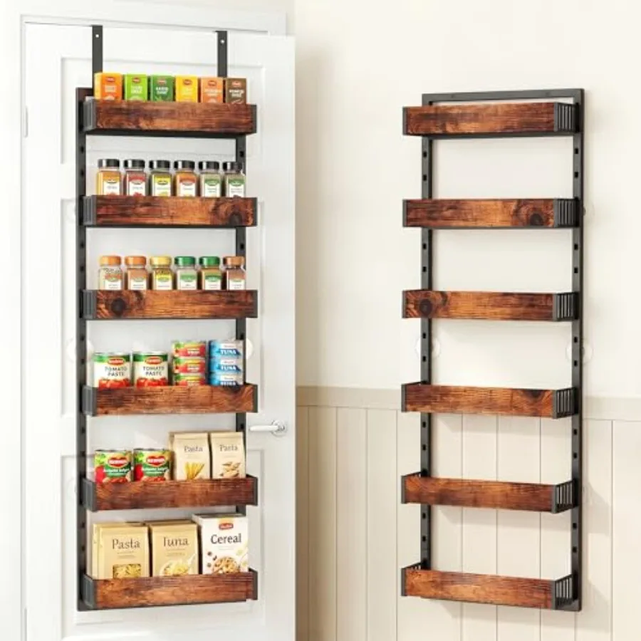 Kitchen pantry organizer: 6-tier metal over-the-door spice rack, adjustable baskets, space-saving wall or door mounted, silver
Kitchen pantry organizer: 6-tier metal over-the-door spice rack, adjustable baskets, space-saving wall or door mounted, silver