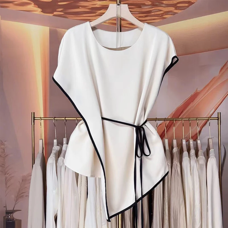 Летняя женская блузка-пуловер 2026 с коротким рукавом, модная асимметричная рубашка с завышенной талией, простая приталенная офисная блузка для женщин
Летняя женская блузка-пуловер 2026 с коротким рукавом, модная асимметричная рубашка с завышенной талией, простая приталенная офисная блузка для женщин