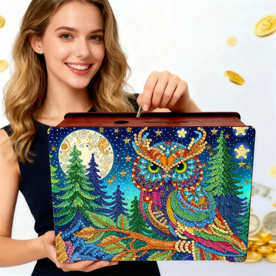 Сова Алмазная картина Коробка для экономии денег Деревянная банка монет Настольные алмазные художественные наборы Стразы Настольные украшения для домашнего декора
Сова Алмазная картина Коробка для экономии денег Деревянная банка монет Настольные алмазные художественные наборы Стразы Настольные украшения для домашнего декора