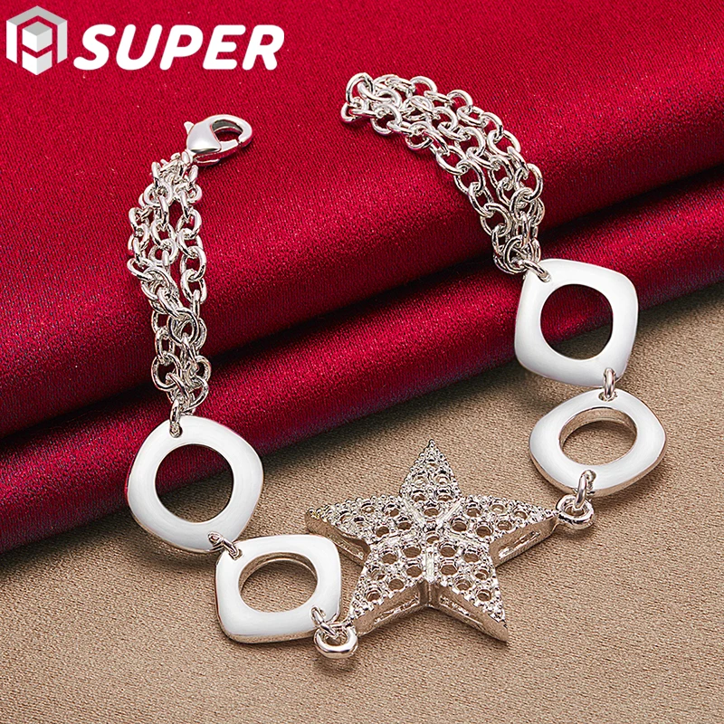 925 Sterling Silver Hollow Star Bracelet Many Chain For Women Wedding Engagement Party Charm Jewelry
925 Sterling Silver Hollow Star Bracelet Many Chain For Women Wedding Engagement Party Charm Jewelry