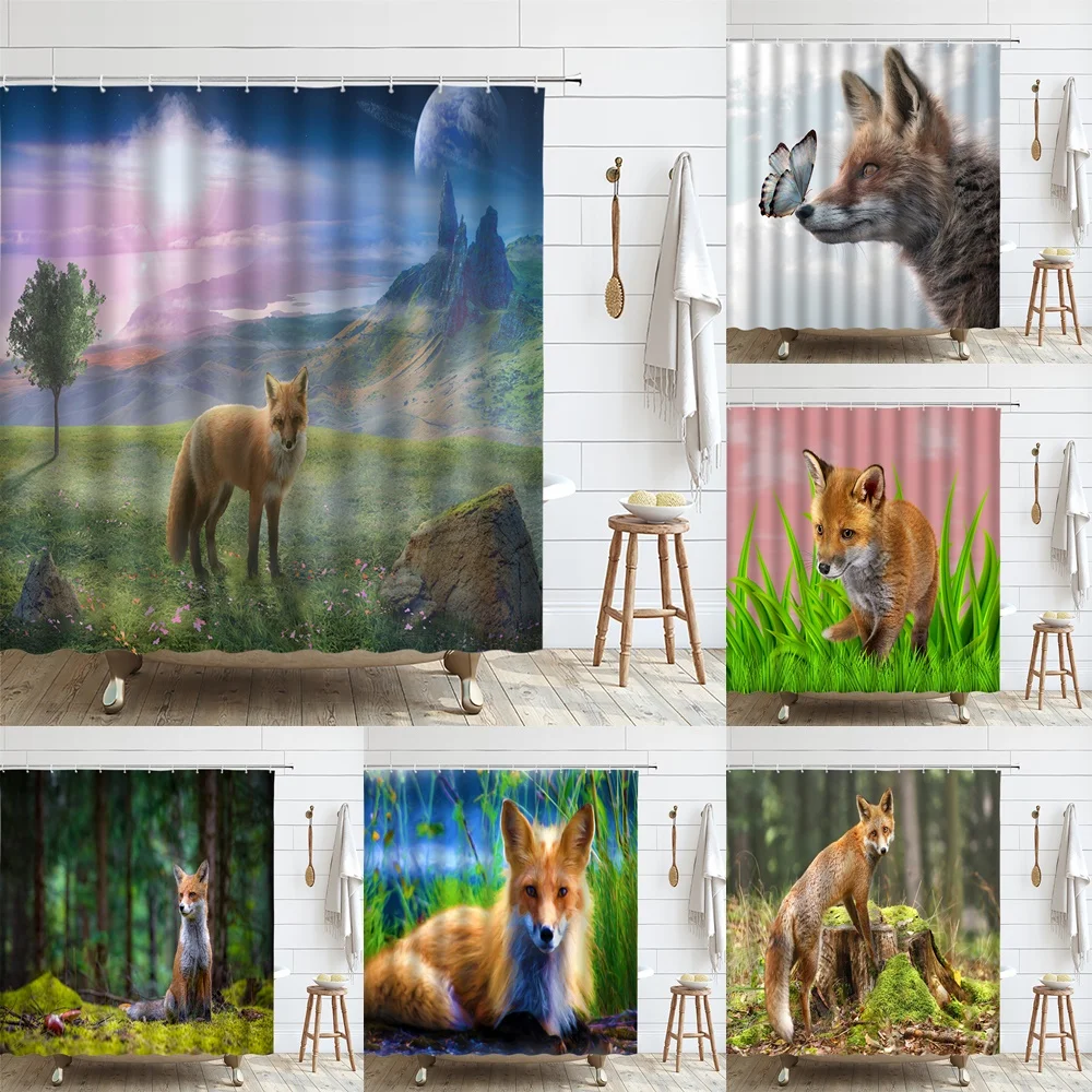 Animal Lover Fox Forest Shower Curtain Fabric Rustic Scenery Hunting Bathroom Fantastic Decor Wild Safari Cartoon Bath Curtains
Animal Lover Fox Forest Shower Curtain Fabric Rustic Scenery Hunting Bathroom Fantastic Decor Wild Safari Cartoon Bath Curtains