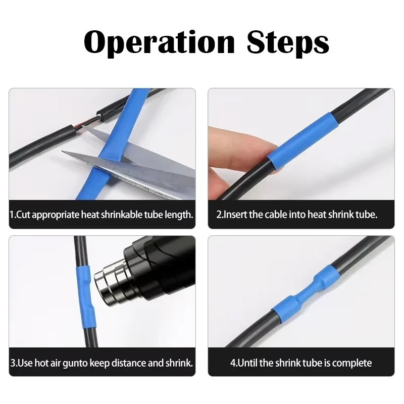 3:1 Blue PE Heat Shrink Tube With Glue Diameter 1.6mm - 39mm Polyolefin Double Wall Heat Shrinkable Sheath Sleeve for Cables
3:1 Blue PE Heat Shrink Tube With Glue Diameter 1.6mm - 39mm Polyolefin Double Wall Heat Shrinkable Sheath Sleeve for Cables