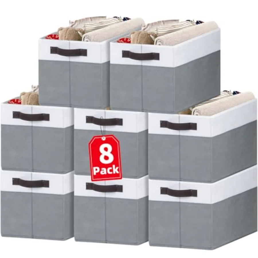 Large Storage Baskets 8 Pack Versatile Fabric Storage Bins for Closet Cabinet Wardrobe Nursery Pantry Nursery Organizer Bins fo
Large Storage Baskets 8 Pack Versatile Fabric Storage Bins for Closet Cabinet Wardrobe Nursery Pantry Nursery Organizer Bins fo