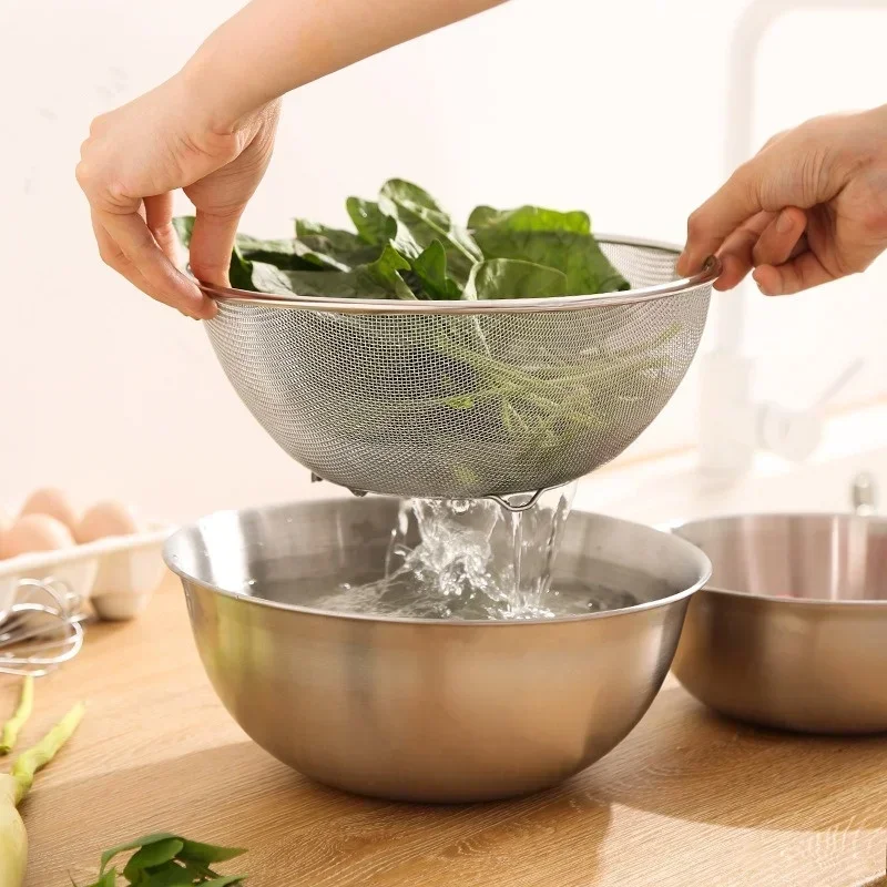 Steel Drain Basin 2-piece Set with Scale Storage Basin Strainer Rice Washing Basket Kitchen Fruit Draining Rinsing Set
Steel Drain Basin 2-piece Set with Scale Storage Basin Strainer Rice Washing Basket Kitchen Fruit Draining Rinsing Set