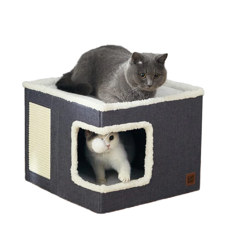 Heated Cube Cute Cat House Bed for Indoor Cats Plush Furniture with Built In Scratch Pad Machine Washable Warm Pet Nest
Heated Cube Cute Cat House Bed for Indoor Cats Plush Furniture with Built In Scratch Pad Machine Washable Warm Pet Nest