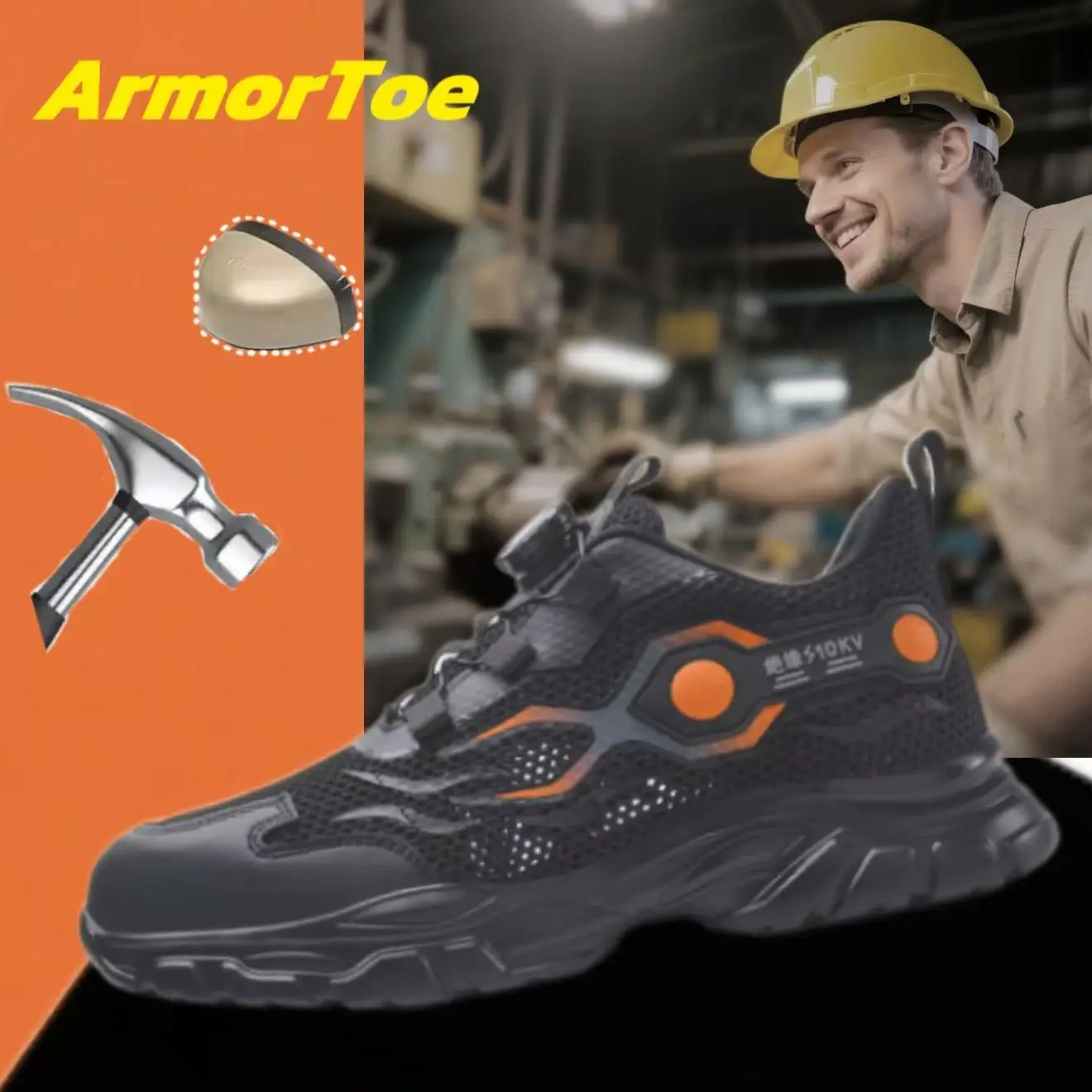 ArmorToe Rotating Buckle Insulated 10KV Anti-smash Anti-stabbing Safety Shoes Summer Models Electrician Shoes #Armor2556
ArmorToe Rotating Buckle Insulated 10KV Anti-smash Anti-stabbing Safety Shoes Summer Models Electrician Shoes #Armor2556