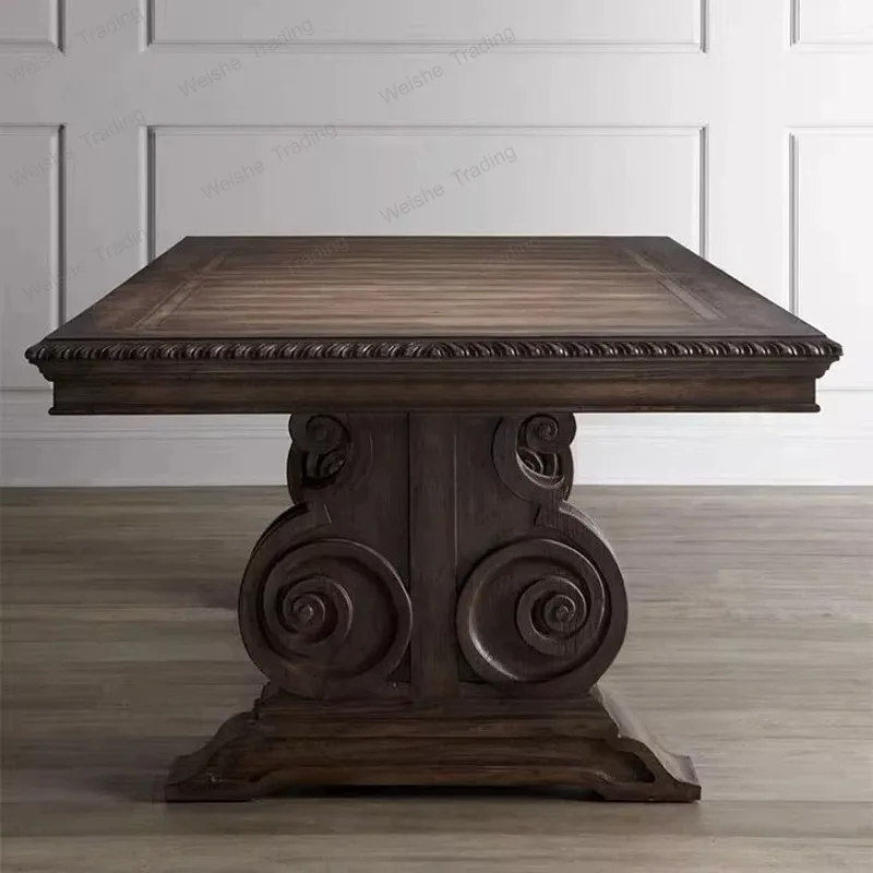 Retro home solid wood size apartment dining table medium and ancient rectangular reception table
Retro home solid wood size apartment dining table medium and ancient rectangular reception table