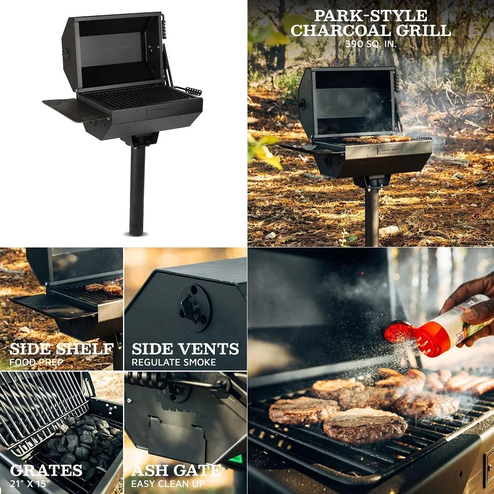amp Ember ParkStyle Grill amp Smoker, 390 Sq. In Charcoal Grill with Cover, Side Shelf for BBQ Cooking Prep amp Accessories, Si
amp Ember ParkStyle Grill amp Smoker, 390 Sq. In Charcoal Grill with Cover, Side Shelf for BBQ Cooking Prep amp Accessories, Si