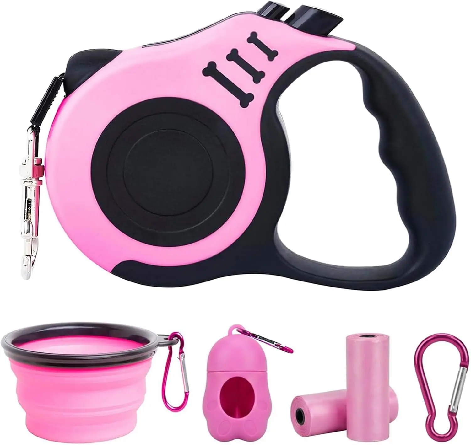 Dog Retractable Leash Set with Collapsible Bowl Poop Bag Dispenser Waste Bags Carabiner Smooth Edges for Small/Medium Dogs
Dog Retractable Leash Set with Collapsible Bowl Poop Bag Dispenser Waste Bags Carabiner Smooth Edges for Small/Medium Dogs