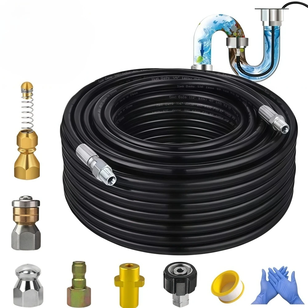 High Pressure Sewer Drain Cleaning Hose Pipeline Washing Nozzle Tool Kit
High Pressure Sewer Drain Cleaning Hose Pipeline Washing Nozzle Tool Kit