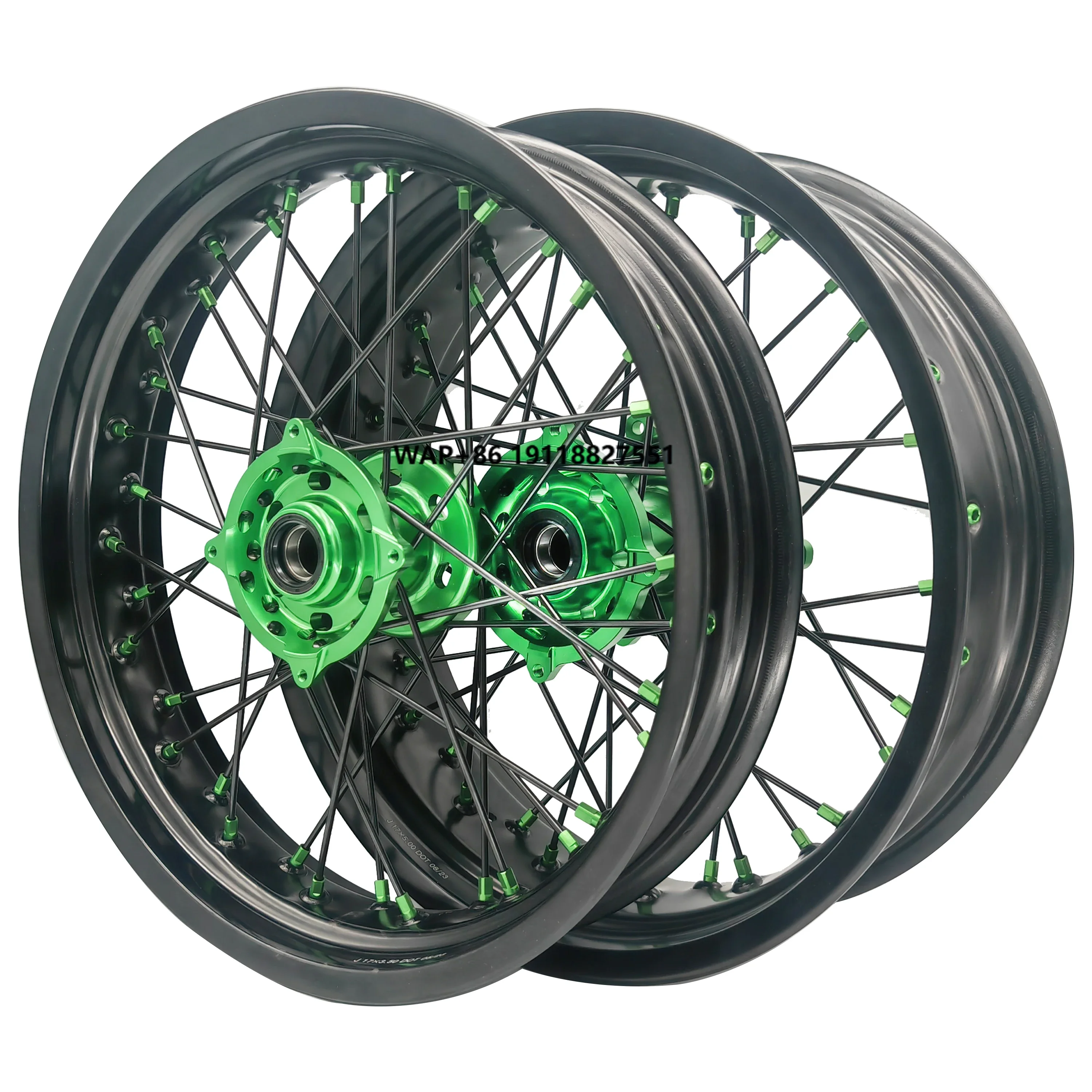 KXF 250 450 KX 125 250 Green Hub Black Rims Motorcycle Assembly Supermoto Wheels Set for
KXF 250 450 KX 125 250 Green Hub Black Rims Motorcycle Assembly Supermoto Wheels Set for