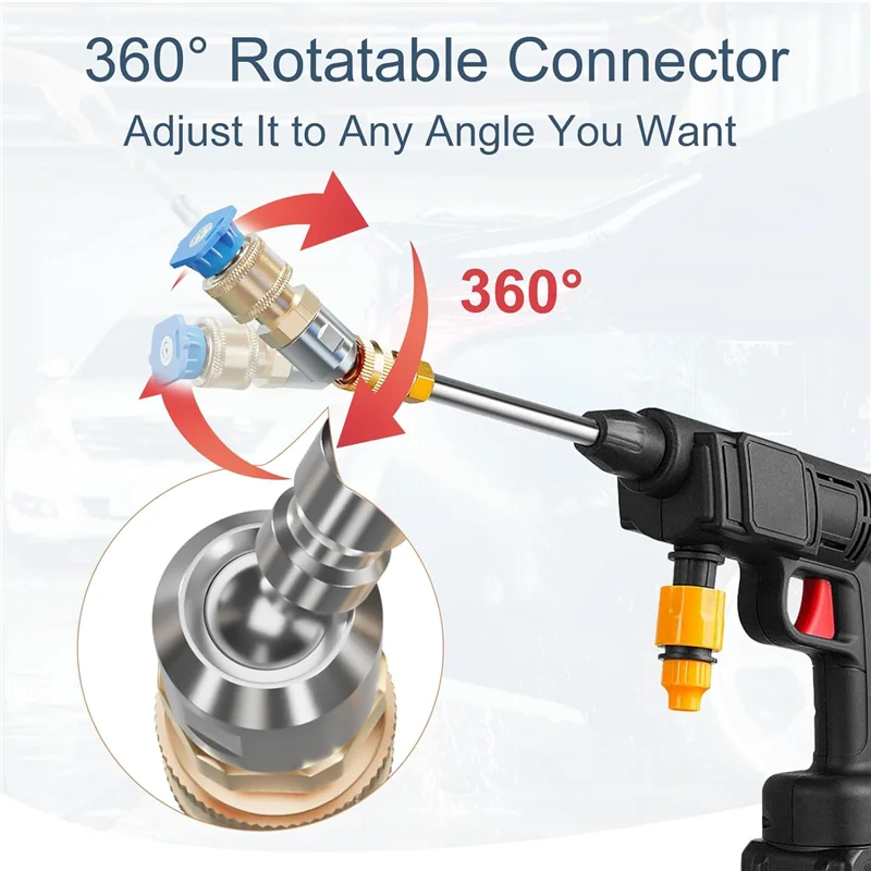 【NEW】Quick Pivoting Coupler Attachment+7 Pressure Washer Nozzle Tips, 1/4 Inch Quick Connector With 360° Rotation Angle
【NEW】Quick Pivoting Coupler Attachment+7 Pressure Washer Nozzle Tips, 1/4 Inch Quick Connector With 360° Rotation Angle