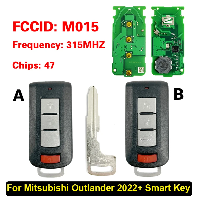 CN011044 для Mitsubishi Outlander 2022+ Smart Key 3 кнопки 8637D007 315 МГц 47 чип FCCID: OUCGHR-M015
CN011044 для Mitsubishi Outlander 2022+ Smart Key 3 кнопки 8637D007 315 МГц 47 чип FCCID: OUCGHR-M015
