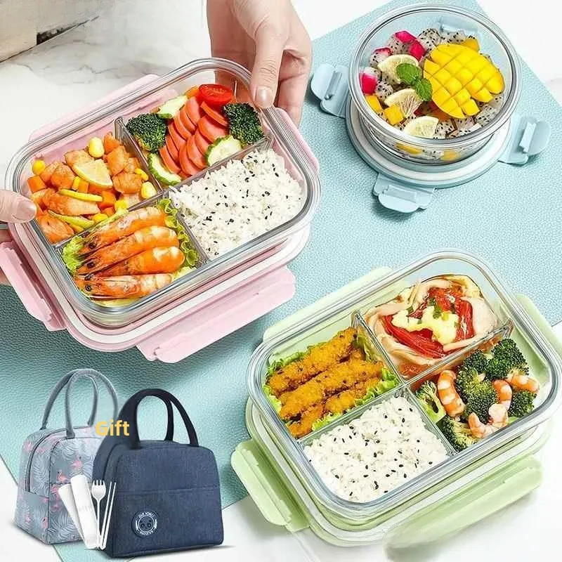 Нагреваемый стеклянный ланч-бокс прямоугольной формы с разделителями, контейнер для еды, подходит для микроволновой печи, для офисных работников, изолированный набор бенто-боксов
Нагреваемый стеклянный ланч-бокс прямоугольной формы с разделителями, контейнер для еды, подходит для микроволновой печи, для офисных работников, изолированный набор бенто-боксов