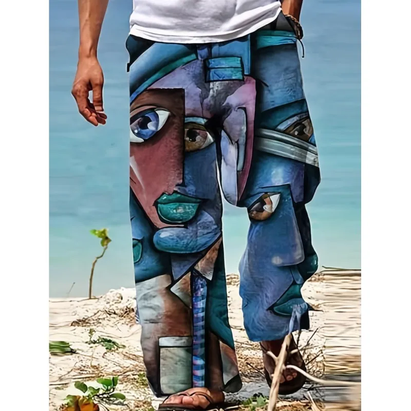 New Men's Bohemian Tribal Printed Stretch Linen Pants Breathable Blend Drawstring Lightweight Pants With Pockets Summer Joggers
New Men's Bohemian Tribal Printed Stretch Linen Pants Breathable Blend Drawstring Lightweight Pants With Pockets Summer Joggers
