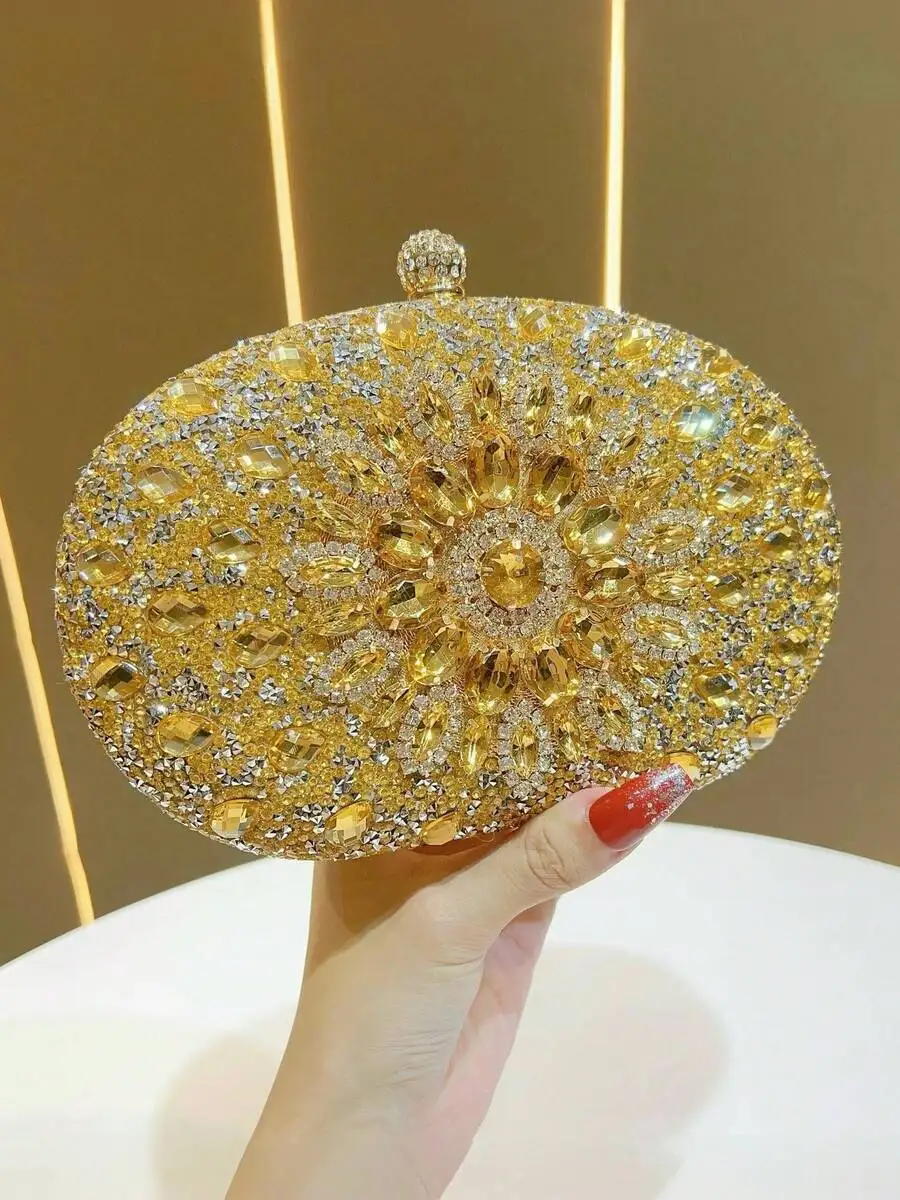 Elegant Goose Egg Shape Crystal Clutch Bag For Formal Party Evening
Elegant Goose Egg Shape Crystal Clutch Bag For Formal Party Evening