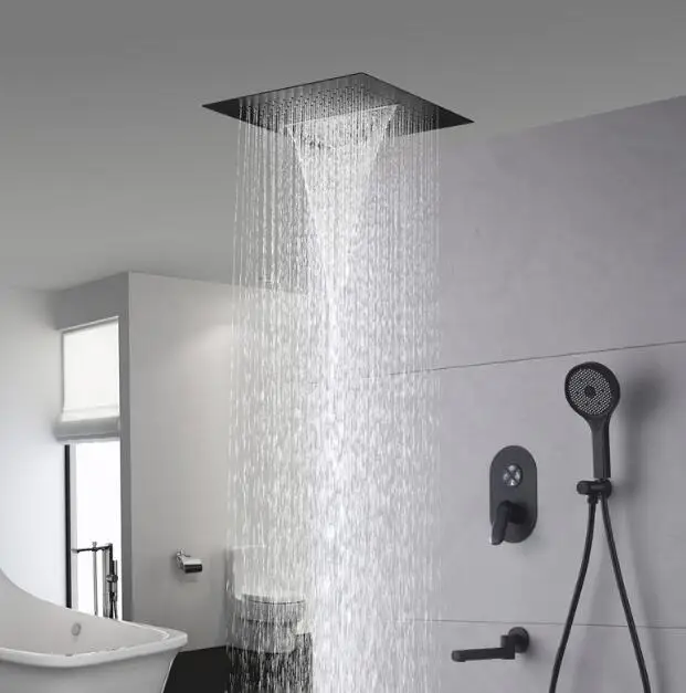Modern 400*400cm Waterfall And Rainfall Shower Head Bathroom Ceiling Mounted Shower Faucet System With 4 Ways
Modern 400*400cm Waterfall And Rainfall Shower Head Bathroom Ceiling Mounted Shower Faucet System With 4 Ways