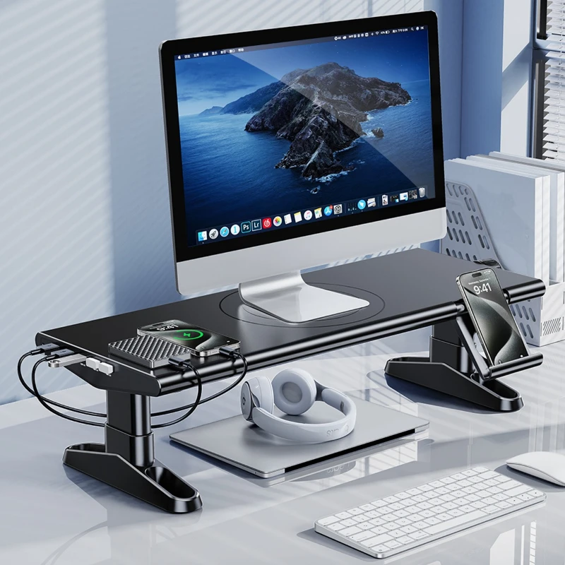 Eary Laptop Computer Monitor Stand Riser 4.5-6.3" Height Adjustable with Phone Holder with 4-Port USB 3.0 Type-C for Home Office
Eary Laptop Computer Monitor Stand Riser 4.5-6.3" Height Adjustable with Phone Holder with 4-Port USB 3.0 Type-C for Home Office