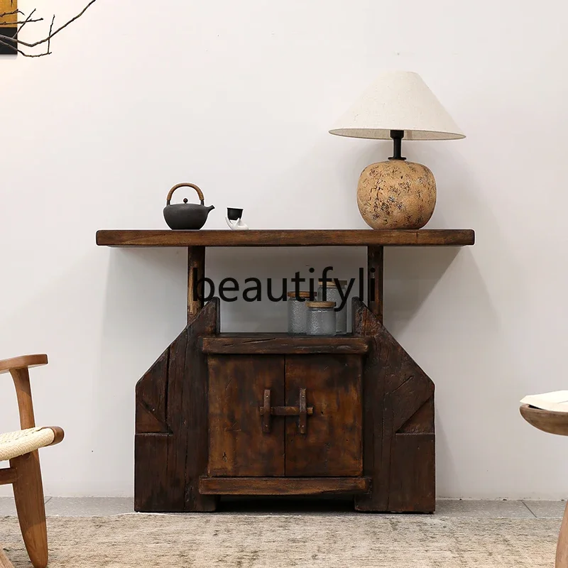 Wabi Sanfeng Solid Wood Entrance Cabinet Old Wood Strip Shrine Foyer Buddha Statue Devotion Table Display Cabinet1184
Wabi Sanfeng Solid Wood Entrance Cabinet Old Wood Strip Shrine Foyer Buddha Statue Devotion Table Display Cabinet1184