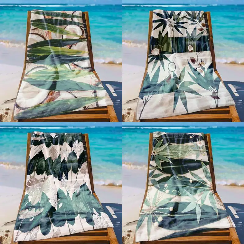 Пляжное полотенце с узором в виде тропических листьев, защищающее от солнца и ветра, подходит для бассейна, кемпинга, путешествий, как одеяло.
Пляжное полотенце с узором в виде тропических листьев, защищающее от солнца и ветра, подходит для бассейна, кемпинга, путешествий, как одеяло.