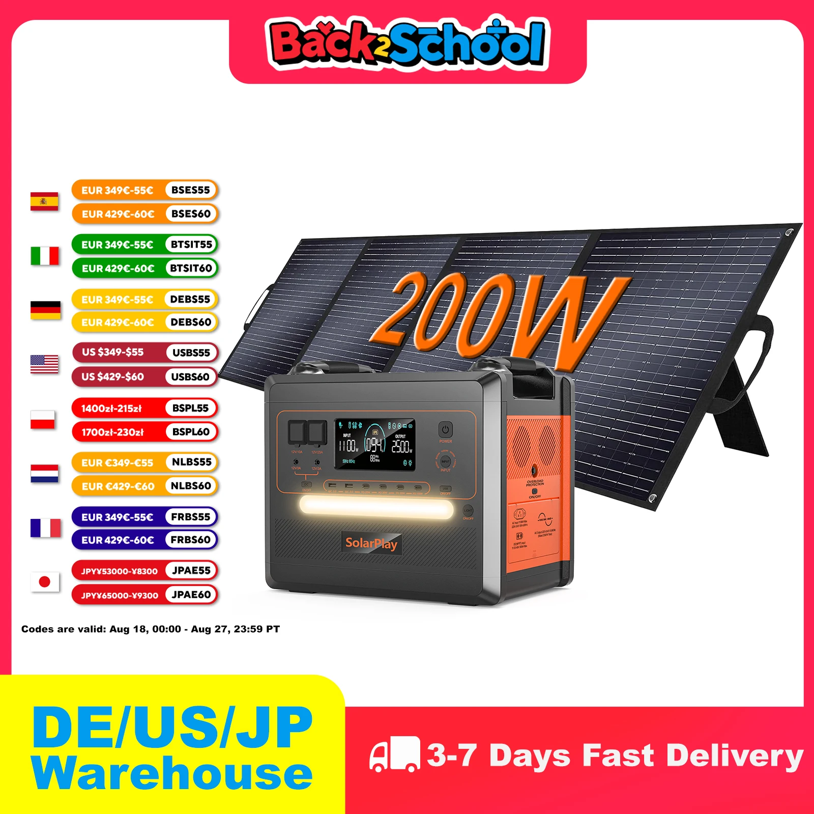 Портативная энергетическая станция SOLARPLAY Q2402M 2304 Втч Power Bank, 200 Вт, солнечная пластина, перезаряжаемая домашняя батарея для туристического снаряжения
Портативная энергетическая станция SOLARPLAY Q2402M 2304 Втч Power Bank, 200 Вт, солнечная пластина, перезаряжаемая домашняя батарея для туристического снаряжения