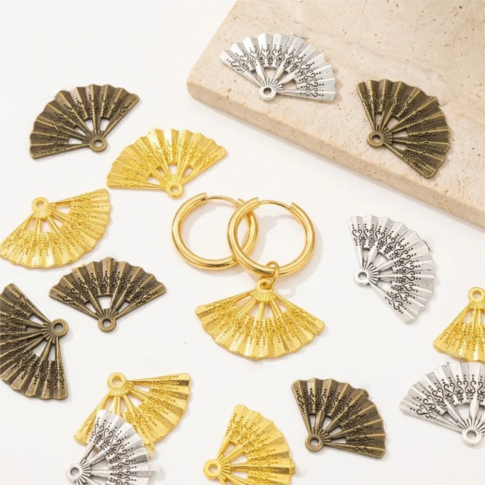10pcs/Lot 3 Colors Metal Alloy Fan Charms Pendants For DIY Handmade Necklaces Earrings Jewelry Making Findings Accessories Craft
10pcs/Lot 3 Colors Metal Alloy Fan Charms Pendants For DIY Handmade Necklaces Earrings Jewelry Making Findings Accessories Craft